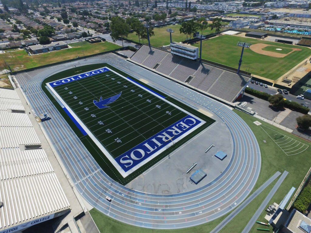 Cerritos College Brock USA shock pads for artificial turf