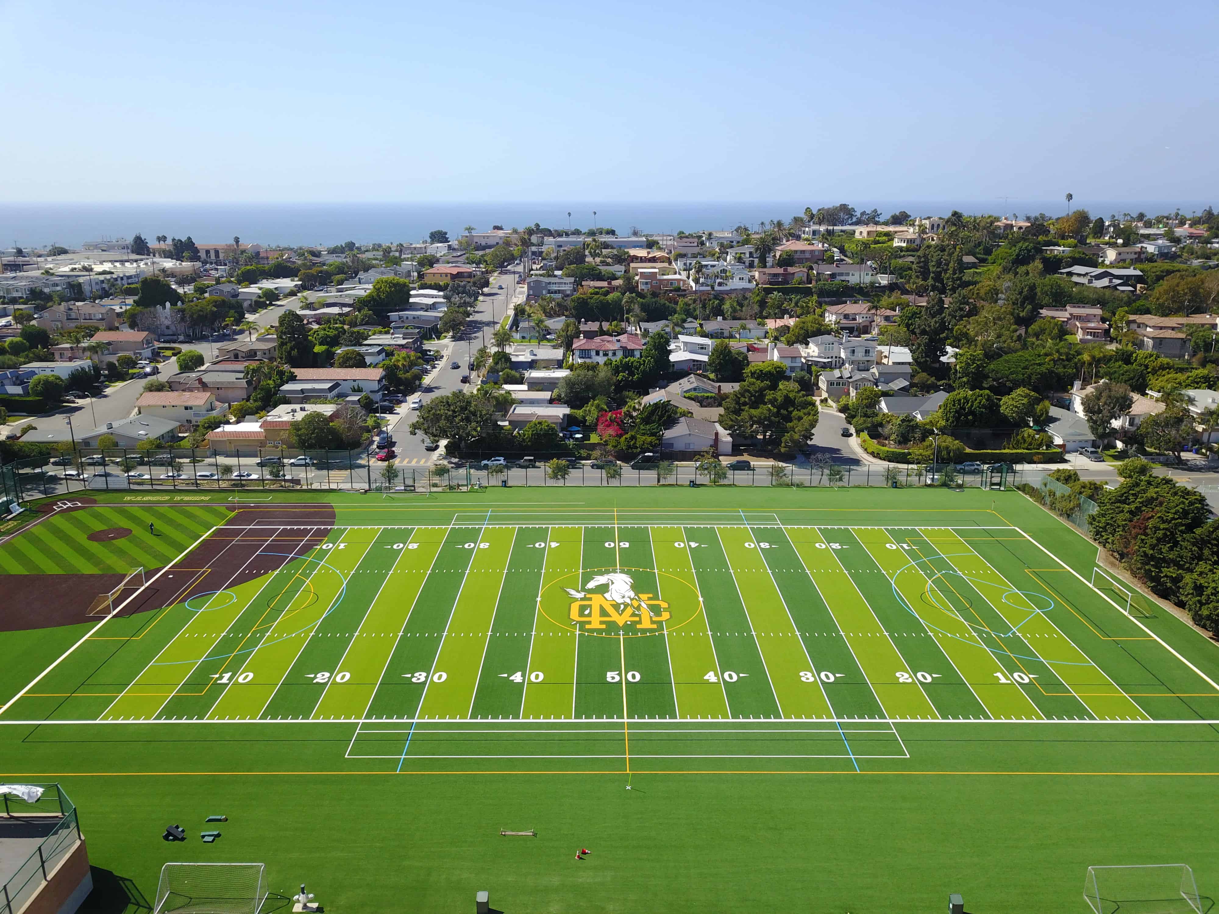 Mira Costa High School Brock USA shock pads for artificial turf