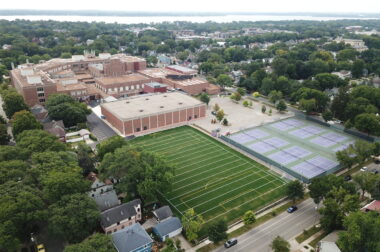 Madison East High School's artificial turf field with Brock SP Series shock pads and BrockFILL organic infill.