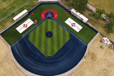 Pocatello High School's Hawthorne artificial turf Baseball field with Brock shock pads.